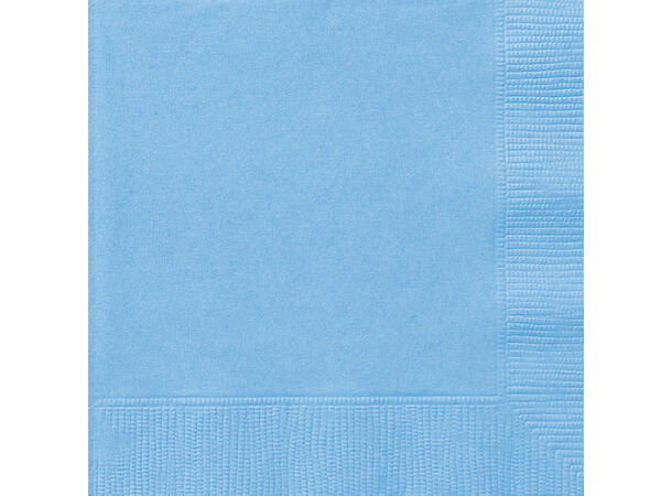 Ensfarget Lys Blå 50 Lunsjservietter - 33x33cm