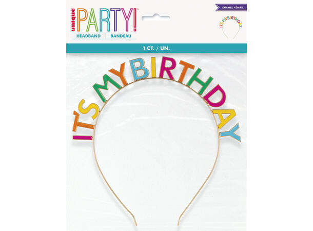 Fargerik - "It's my birthday" 1 Hårbånd i plast - Onesize