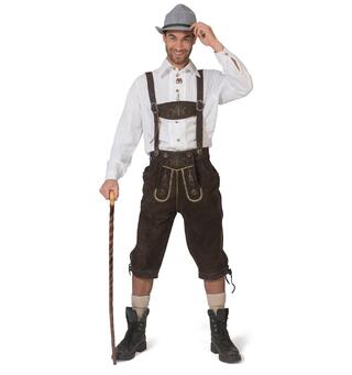 Lederhosen i ekte skinn - Ludwig 1 Shorts med seler - Str - 48-50 (S)