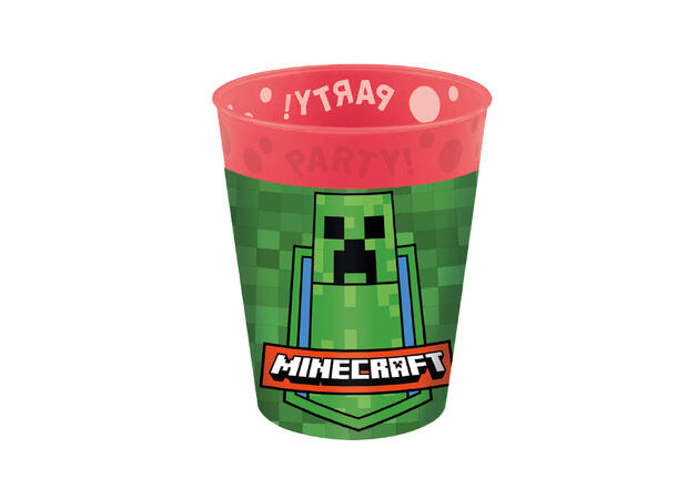 Minecraft 4 Gjenbrukbare kopper i plast - 2,5dl