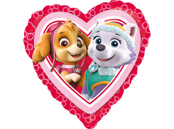 Paw Patrol - Love Girl 1 Folieballong hjerte - 43cm (18")