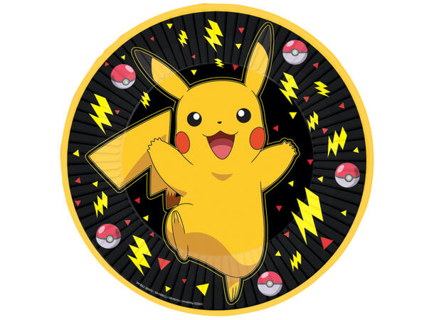 Pokemon 8 Runde tallerkener i papp - 23cm