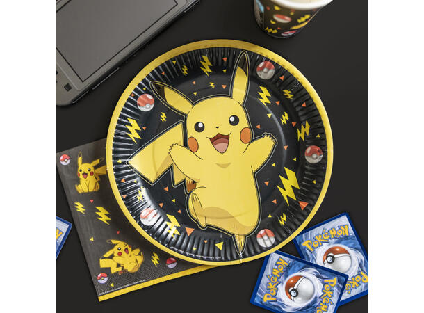 Pokemon 8 Runde tallerkener i papp - 23cm