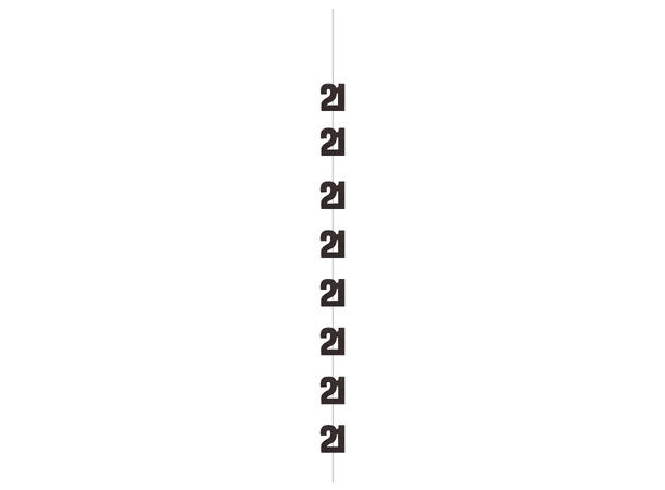 Sort & Sølv Glitz - #21 6 Hengedekorasjoner - 152cm