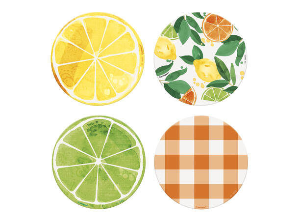 Summer Citrus 8 Drikkebrikker i papp