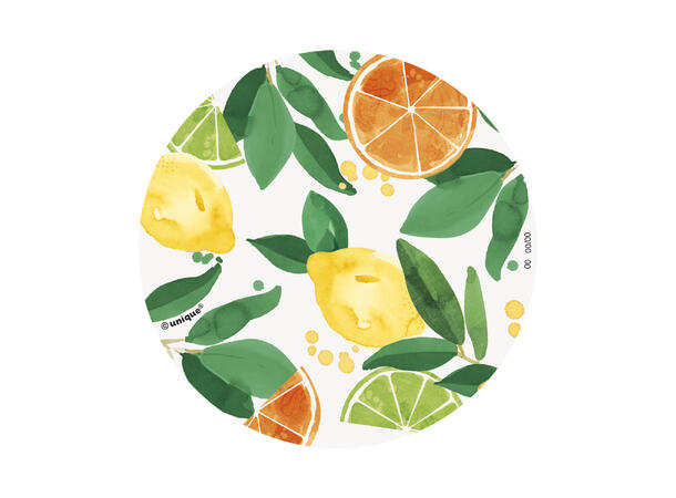 Summer Citrus 8 Drikkebrikker i papp