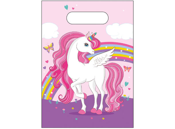Unicorn Rainbow Colors 6 Godteposer i plast
