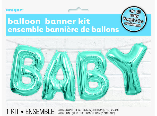 Ballongord - BABY - Blå 1 Ballongord folie - 36cm (14")
