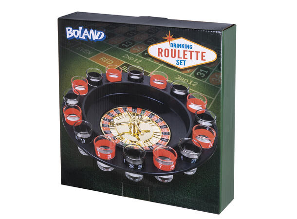 Drikkelek Rulett Rulett 30cm, 16 shotteglass, 2 baller 