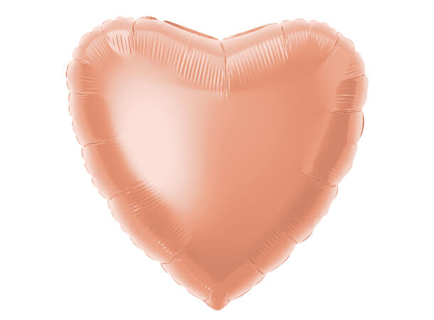 Ensfarget hjerte - Rosegull 1 Folieballong - 46cm(18")