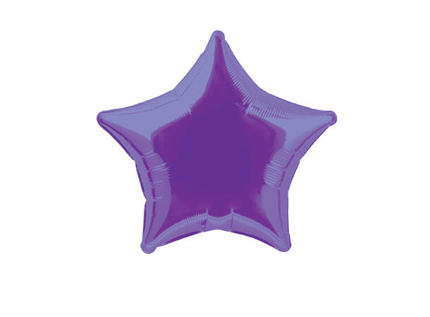 Ensfarget stjerne - Mørk Lilla 1 Folieballong  - 50cm(20") - Bulk