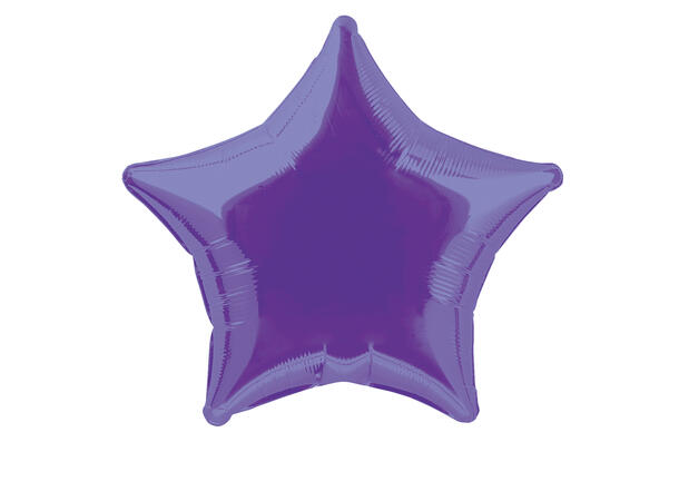 Ensfarget stjerne - Mørk Lilla 1 Folieballong  - 50cm(20") - Bulk
