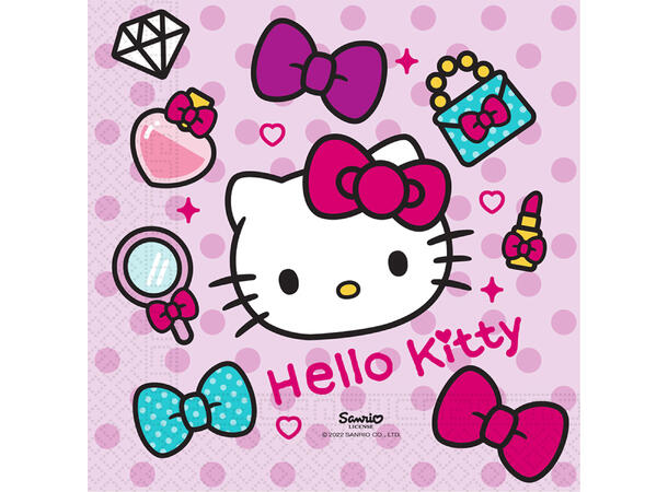 Hello Kitty Fashion Stylish 20 Tolags papirservietter - 33x33cm 