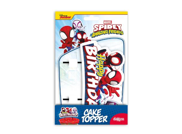 Kaketopp - Spidey 1 Kaletopp på pinner i papir - 17,5cm 