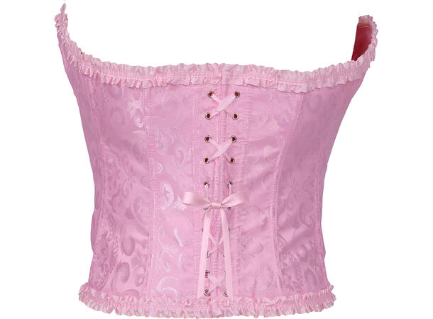 Korsett/topp - Rosa m/blondemønster 1 Korsett til dame - Str 36-38 (S) 