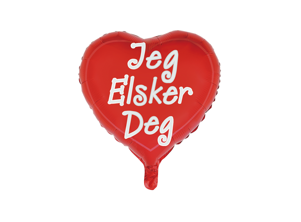 Rødt hjerte - "Jeg Elsker Deg" 1 Folieballong hjerte - 46cm (18") 