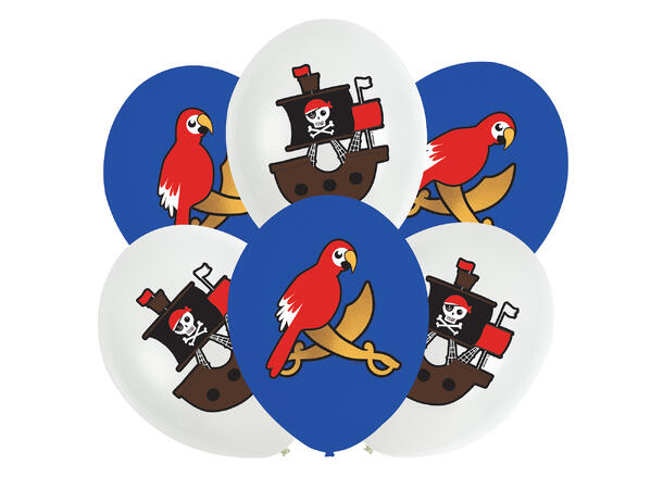 Sjørøverkart 6 Gummiballonger - 28cm (11") 
