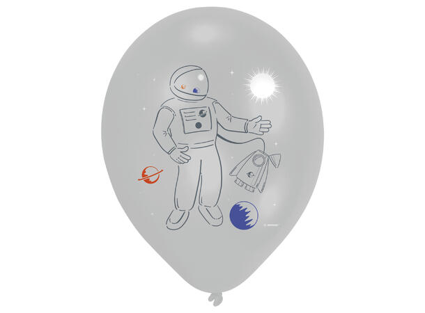 Space Party 6 Gummiballonger - 28cm (11")