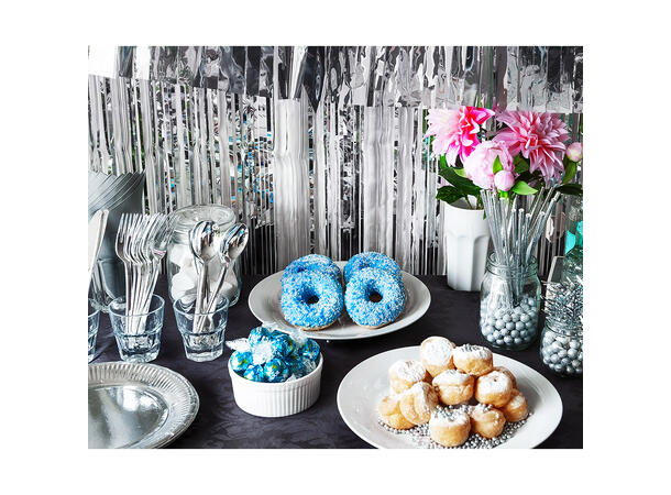 Sugerør - Sølv 20 Sugrør i papir - 20cm 