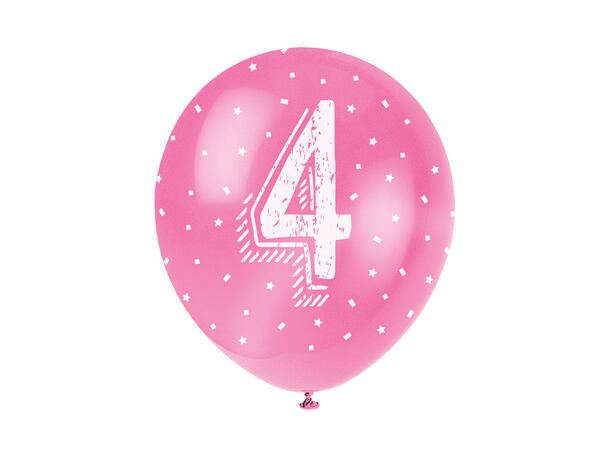 Superprint Premium 4 År - Assortert 5 Gummiballonger - 30cm (12")