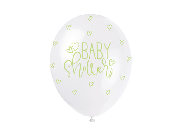 Superprint Premium “Babyshower” - Ass 5 Gummiballonger - 30cm (12")