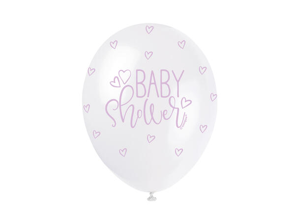 Superprint Premium “Babyshower” - Ass 5 Gummiballonger - 30cm (12")