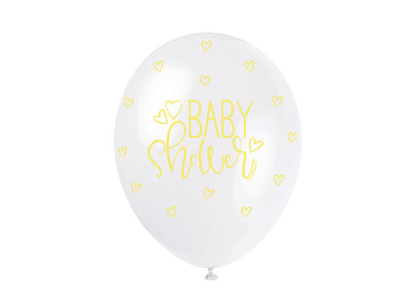 Superprint Premium “Babyshower” - Ass 5 Gummiballonger - 30cm (12")