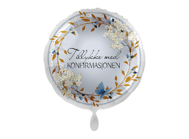 Tillykke med konfirmajsonen - Blå 1 Folieballong rund - 17" - (43cm) 