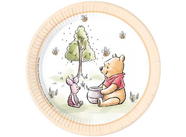 Winnie The Pooh Loves Nature 8 FSC Plastfrie Tallerkener i papir 23cm 