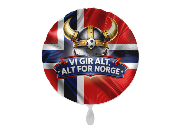 "Vi gir alt, Alt for Norge" - Fotball 1 Folieballong rund - 17" - (43cm) 