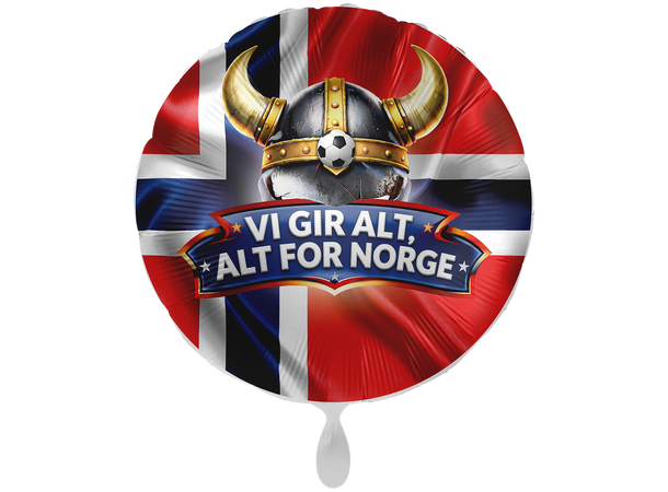 "Vi gir alt, alt for Norge" - XXL 1 Folieballong rund - 28" - (71cm) 