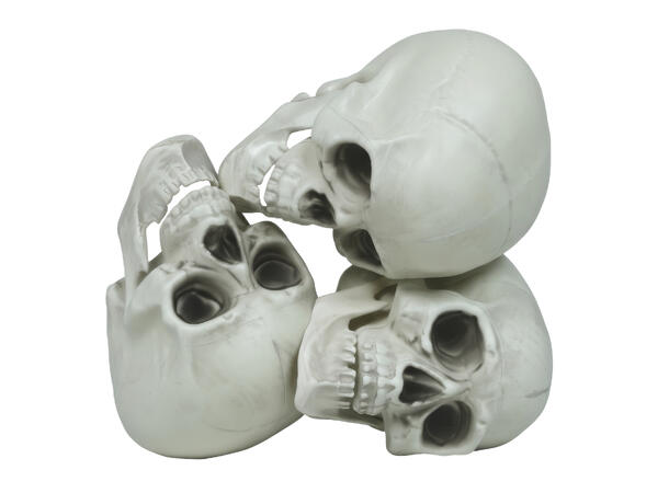 3 Hodeskaller - hvite 3 Dekorasjoner i PVC - 15cm 