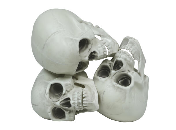 3 Hodeskaller - hvite 3 Dekorasjoner i PVC - 15cm 