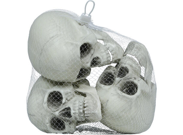 3 Hodeskaller - hvite 3 Dekorasjoner i PVC - 15cm 
