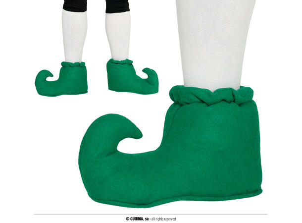 Alvesko - Grønn - 35cm 1 par sko i filt - Onesize 