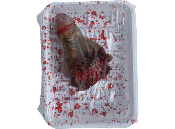 Amputert penis - blodig 1 Dekorasjon i latex - 12cm 