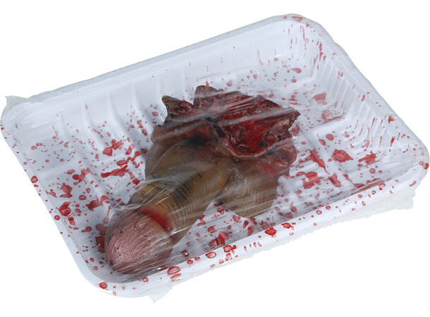 Amputert penis - blodig 1 Dekorasjon i latex - 12cm 