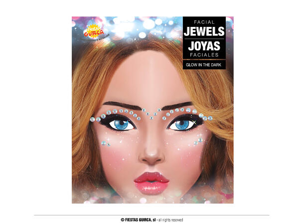 Ansikstskrystaller til øyne - Diamant 1 Ark med sevklebende stener 