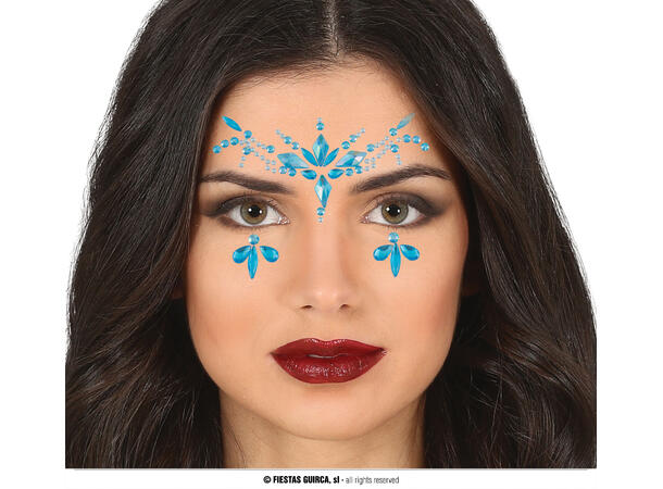 Ansikts- og fingerkystaller - Blå 1 Sett smykker i selvklebende harpiks 