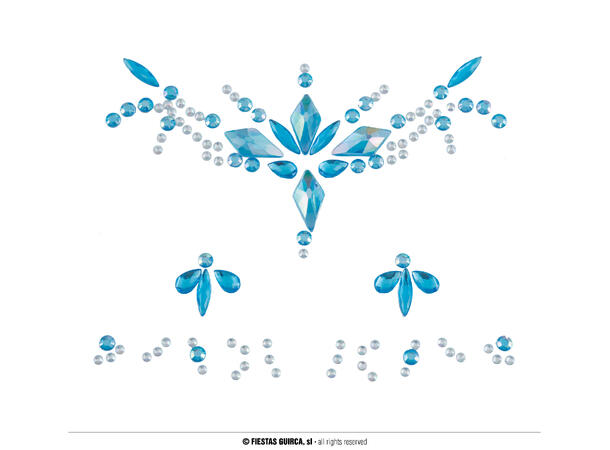 Ansikts- og fingerkystaller - Blå 1 Sett smykker i selvklebende harpiks 