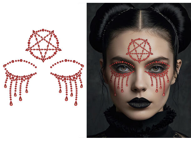 Ansiktskrystaller - Satanisk 1 Ark med selvklebende stener - 13x15cm 