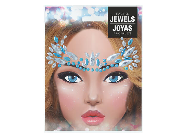 Ansiktskystaller - Blå 1 Sett smykker i selvklebende harpiks 