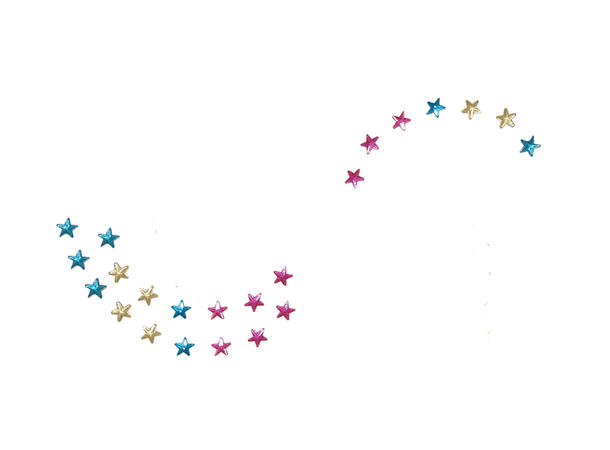 Ansiktskystaller - Stjerner ass farger 1 Sett smykker i selvklebende harpiks 