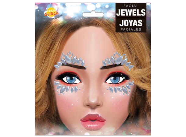 Ansiktskystaller - Sølv 1 Sett smykker i selvklebende harpiks 