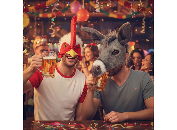 Ansiktsmaske plysj - Kalkunhode 1 Maske i plysj - Onesize 