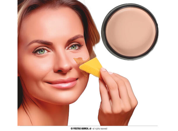 Ansiktssminke med svamp - Beige 1 Boks sminke - 9g 