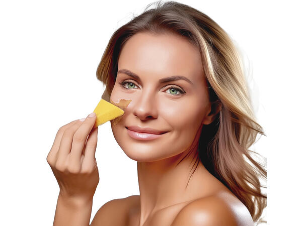 Ansiktssminke med svamp - Beige 1 Boks sminke - 9g 