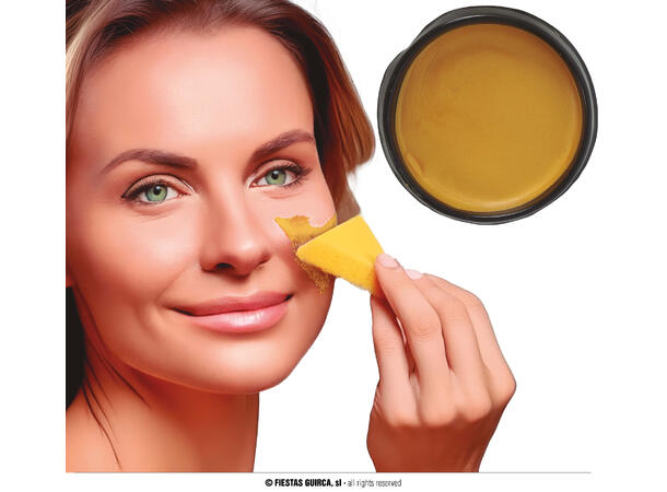 Ansiktssminke med svamp - Gull 1 Boks sminke - 9g 