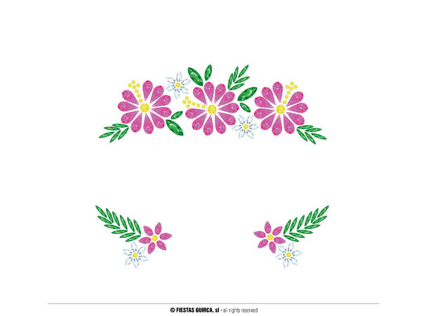 Ansiktssmykker - Blomster - Lys lilla 1 Sett smykker i selvklebende harpiks 