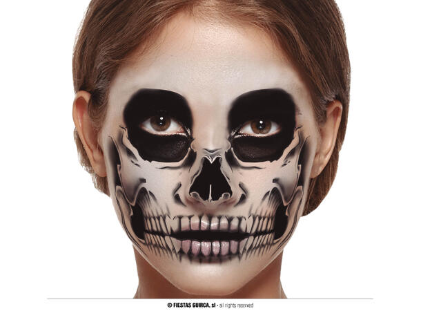 Ansiktstattovering - Skjelett 1 Ark med tattoveringer - 30x14cm 